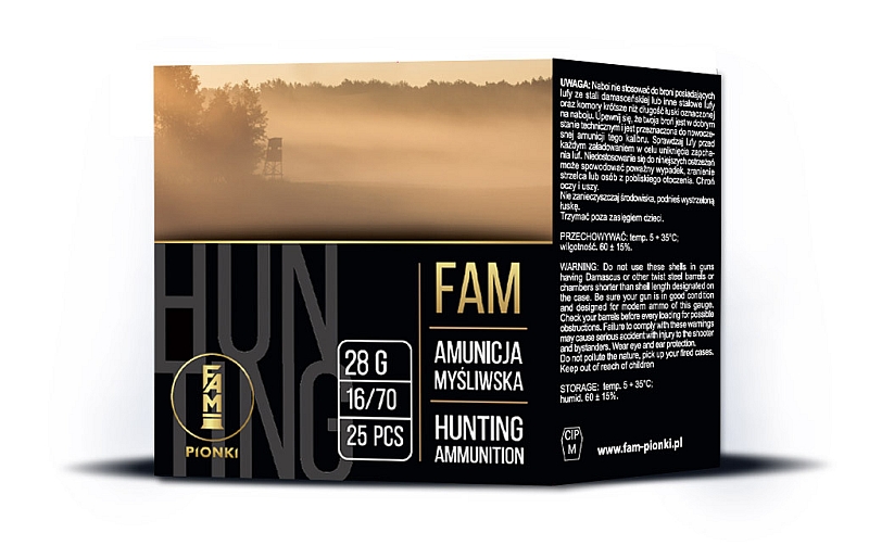 16/70 FAM 28 g (zatyczka) - śrut 6 / 2,50 mm